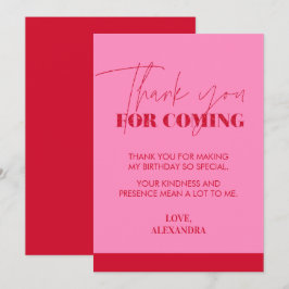 Chic Handskriven Shock rosa Red Glitter Tack Kort