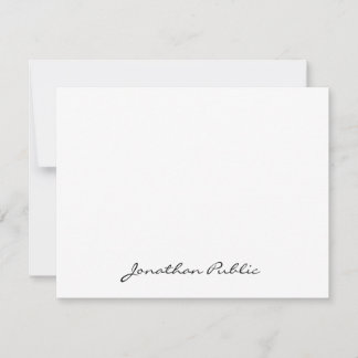 Chic Handskrivet Namn-textformat Enkel design Anteckningskort