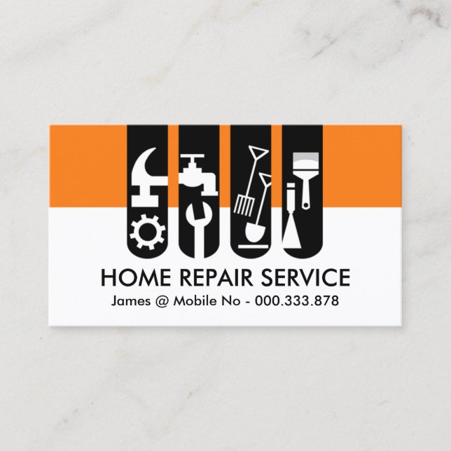 Chic Handyman Verktyg - fliken Hemreparationer Visitkort (Framsida)