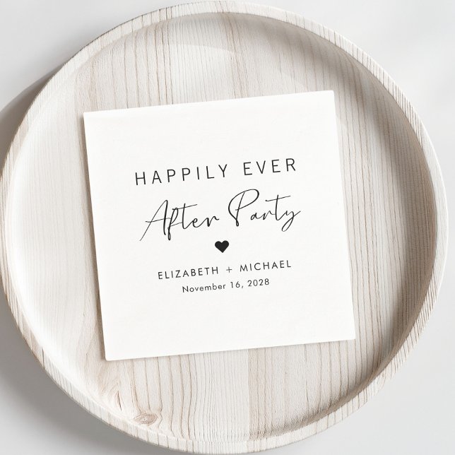 Chic Happily Ever After-fest Bröllopsmottagning Pappersservett (Skapare uppladdad)