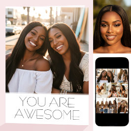 Chic Happy Birthday 8 Photo Best Friend Modern Kort