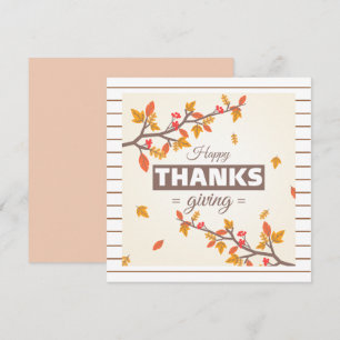 Chic Happy thanksgiving med Träd och löv faller Inbjudningar