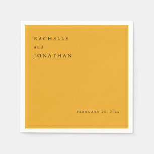 Chic Harvest Guld White Simple Bröllop Napkins Pappersservett