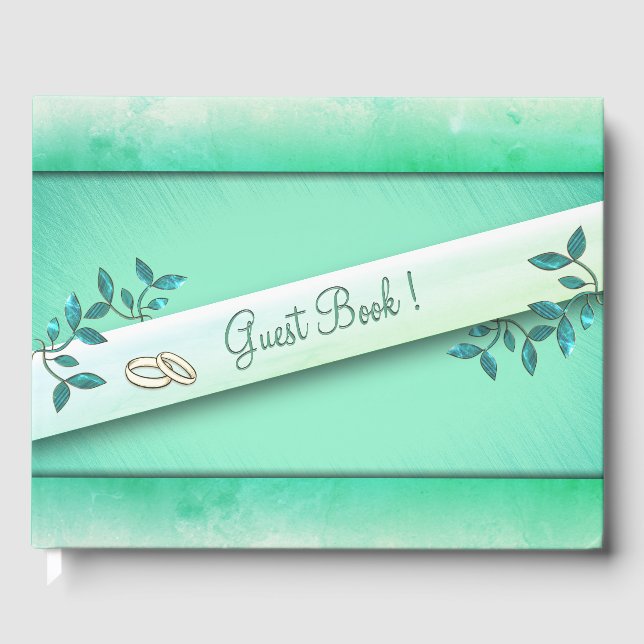 Chic havsgrön med ringar gästbok (Framsida)