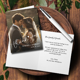 Chic Heart Bröllop Photo Foled Tack Anteckningskort