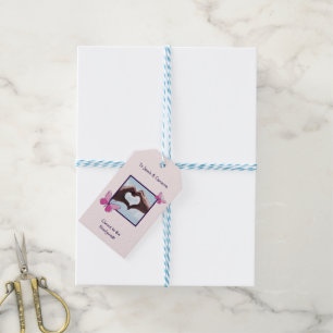 Chic Heart Foto Skål för det nygifta paret Grattis Presentetikett