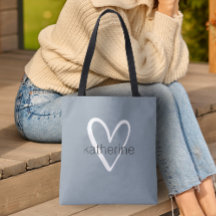 Chic Heart Personlig Dusty Blue