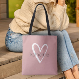 Chic Heart Personlig Dusty Rose Tygkasse