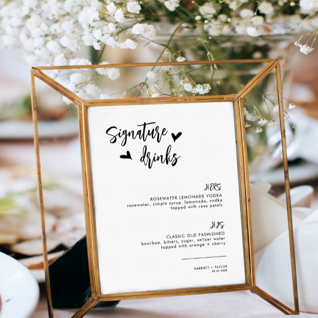 Chic Heart skript Hans Hers Choice dricker Cocktai Poster (Skapare uppladdad)