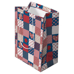 Chic Hearts and Ro Faux Patchwork Gift Bag