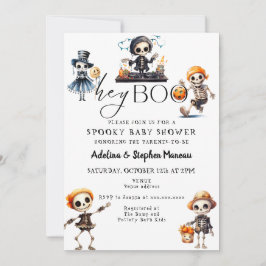 Chic Hej Boo Halloween Spooky Costume Baby Shower Inbjudningar