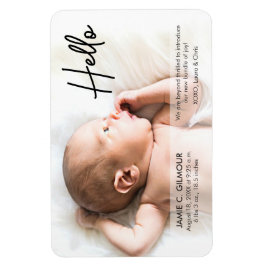 Chic Hej som introducerar Baby med Photo Namn Magnet