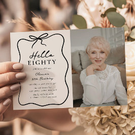 Chic Hello Eighty' Foto 80-årsfest Inbjudningar