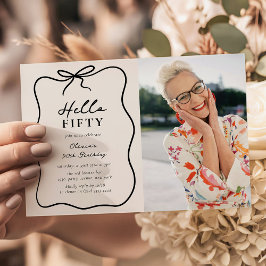 Chic Hello Fifty' Foto 50-års födelsedagsfest Inbjudningar