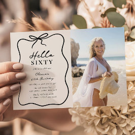 Chic Hello Sixty' Foto 60-års födelsedagsfest Inbjudningar