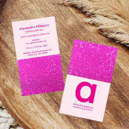 Chic het rosa glans varumärke visitkort