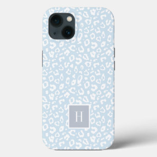 Chic Himlar Blue Leopard Skriv ut Monogram