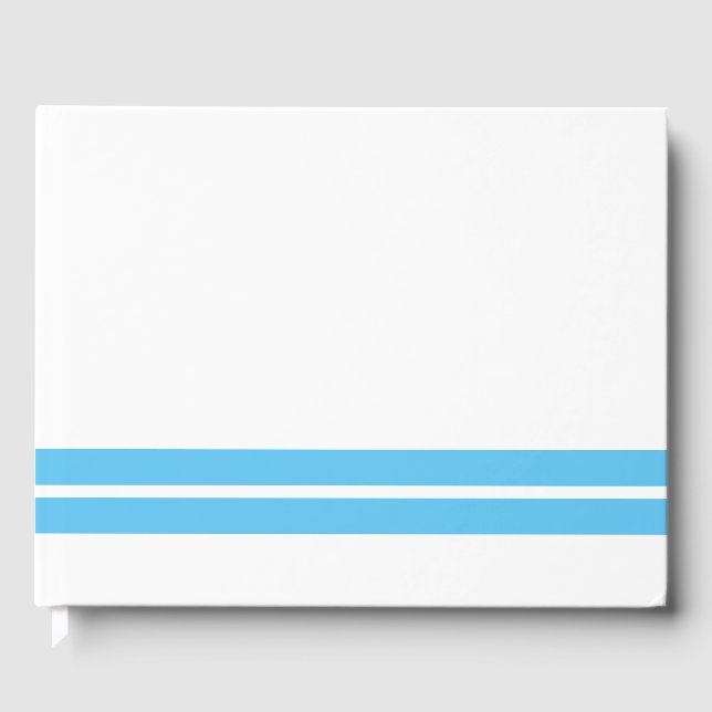 Chic Himlar Blue Twin Base Tävla Rand på vit Gästböcker (Framsida)