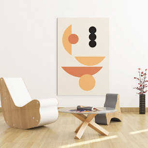 Chic Hip Abstrakt Red Sol Black Måne Fusion Art Canvastryck