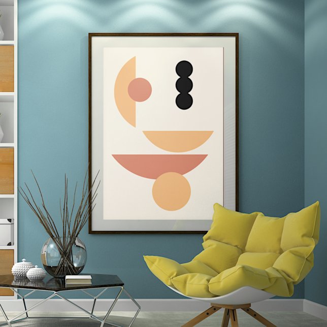 Chic Hip Abstrakt Red Sol Black Måne Fusion Art Poster (Skapare uppladdad)
