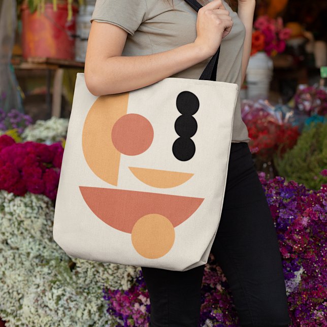 Chic Hip Abstrakt Red Sol Black Måne Fusion Art Tygkasse (Skapare uppladdad)