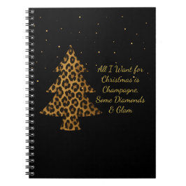 Chic Holiday Leopard Tree D Spiral Photo Notebook Anteckningsbok
