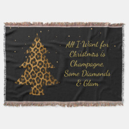 Chic Holiday Leopard Tree Design Filt