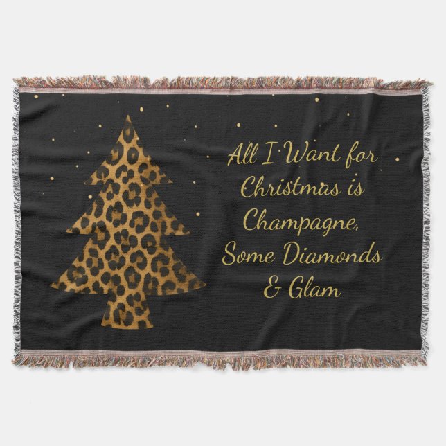 Chic Holiday Leopard Tree Design Filt (Framsidan)