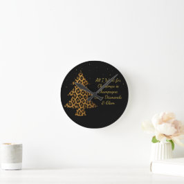 Chic Holiday Leopard Tree Design Rund Klocka