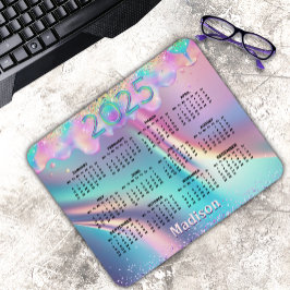 Chic holografisk droppning glitter monogram musmatta