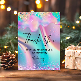 Chic holografisk enmajsdropp glitter tack vare dig kort