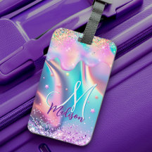 Chic holografisk enmajsdroppning glitter monogram