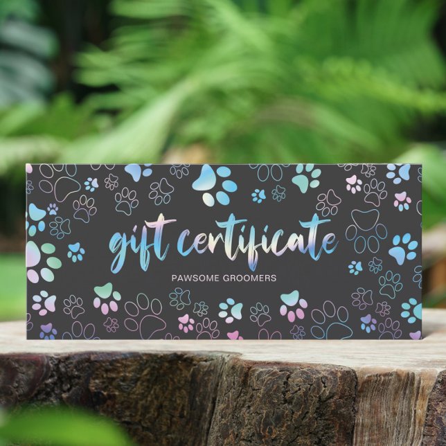 Chic HoloGraph Paw Skriv ut Hund Groomer Gift-kort (Skapare uppladdad)