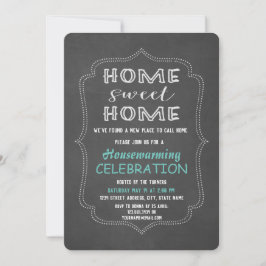 Chic Home Sweet Home Chalk Houseuppvärmning Party Inbjudningar