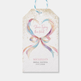 Chic Hon Gifter sig Rosa Bow Möhippa Presentetikett