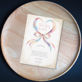 Chic Hon Gifter sig Rosa Bow Tack Kort