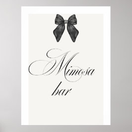 Chic 'Hon slår knuten Black Bow Mimosa Bar Poster
