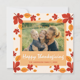 Chic Höst löv Ram Thanksgiving Photo Julkort