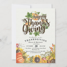 Chic Höstmapel Löv Thanksgiving  Middag Party Inbjudningar