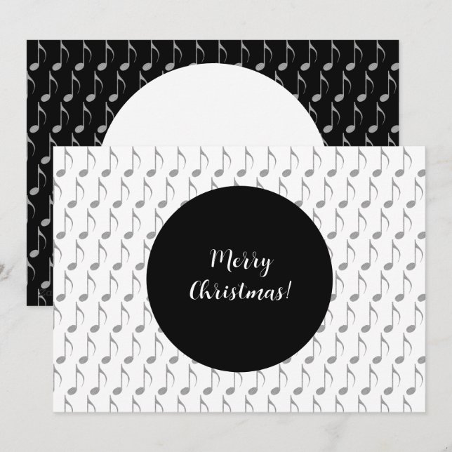 Chic Houndstooth Musik noter God jul Julkort (Fram/baksida)