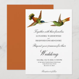 Chic Hummingbird bröllopsinbjudan Terracotta