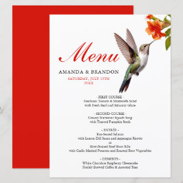 Chic Hummingbird och Orange Flower Bröllop Meny