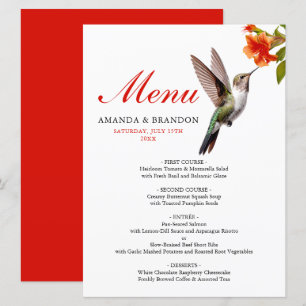 Chic Hummingbird och Orange Flower Bröllop Meny