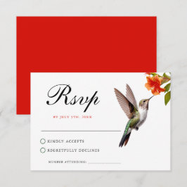Chic Hummingbird och Orange Flower Bröllop OSA Kort