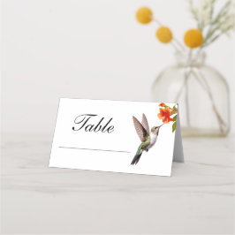 Chic Hummingbird och Orange Flower Bröllop Placeringskort