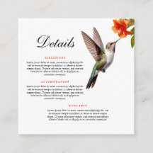 Chic Hummingbird och Orange Flower Bröllop