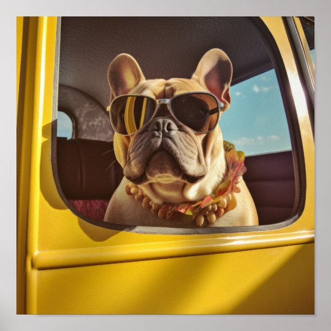 Chic Hund Elegance: Snyggt Fransk Bulldog Poste Po Poster (Framsidan)