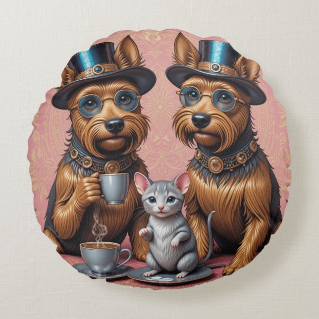 Chic Hund Suppleant Cotton Klass A Rund Kudde (Framsidan)