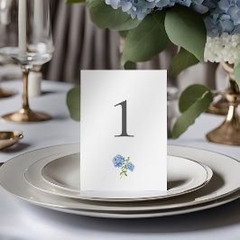 Chic Hydrangea Bordsnummer Bröllop-platta kort