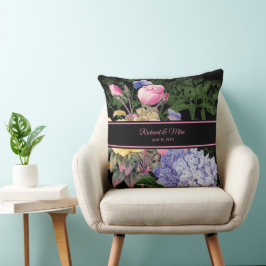 Chic Hydrangea och Ro Keepsaké Dekorativ kudde
